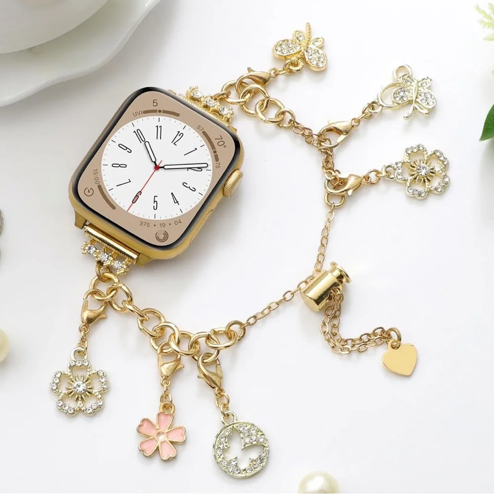 NEW Gold Apple Watch Band with Charms